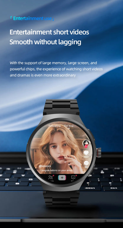 GoldenSpike 4GB+128GB Smart Watch 1.75inch Amoled Smartwatch With 180° Rotary Camera GPS Position WIFI Sim Card Slot Video Call