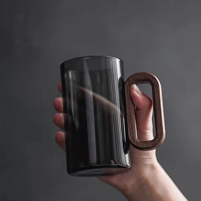 Glass wood single-layer cup high borosilicate Pyrex tea cup large capacity drinking water coffee cup