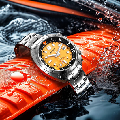 BERNY Automatic Diver Watch for Men Super Luminous Wristwatch Sapphire Sport Mechanical 20ATM 1970 Compressor Diving Men Watches