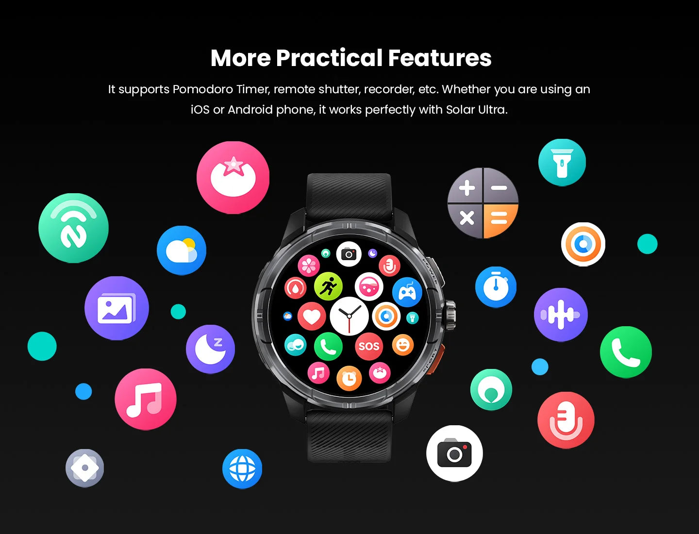 HAYLOU Solar Ultra GPS Smart Watch 1.6” AMOLED Display GPS Positioning 5ATM Waterproof Bluetooth Calling Sports Smartwatchs