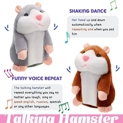 Learn To Imitate Talking Little Hamster Animal Plush Funny Toy Talking Nod Hamster Doll Soothing Crying Baby Toy Kids Gift - RELUX.STORE