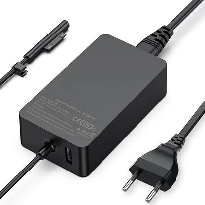 “65W 15V 4A Power Adapter for Microsoft Surface Pro/Go/Book – Fast Laptop Charger for Surface Pro 4/5/6/7/8/9, Go 1/2/3, Book 1/2/3/4 | Compatible with Models 1866, 1867, 1706, 1800, 1796”