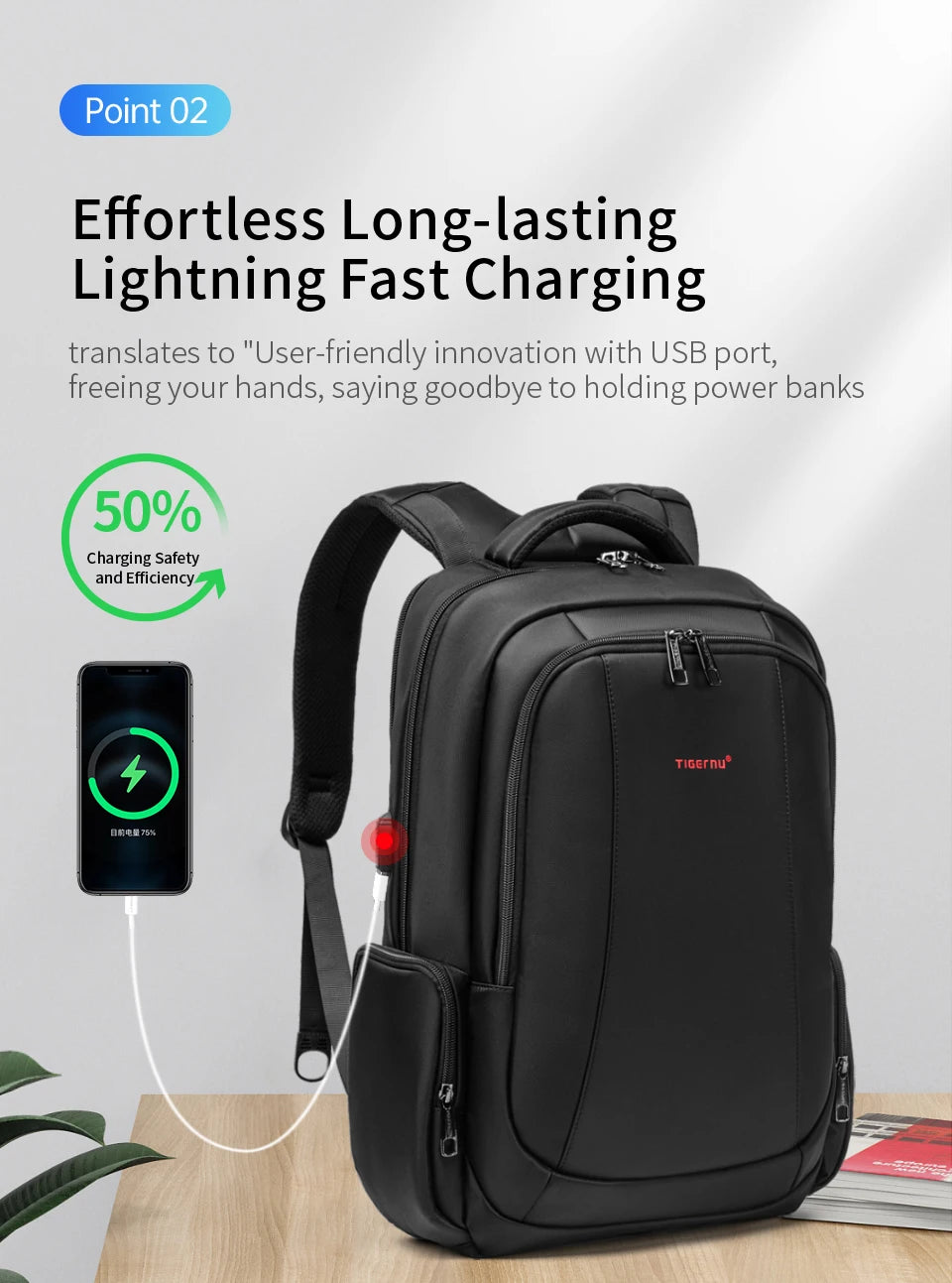 Tigernu Men Backpack 14 15.6 17.3inch Laptop Backpack Bags For Men Anti Theft Bags School Backpack Male Travel Backpack Knapsack