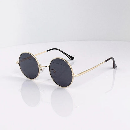 Retro Vintage Round Polarized Sunglasses Men Brand Designer Sun Glasses Women Alloy Metal Frame Black Lens Eyewear Driving UV400 RELUX.STORE