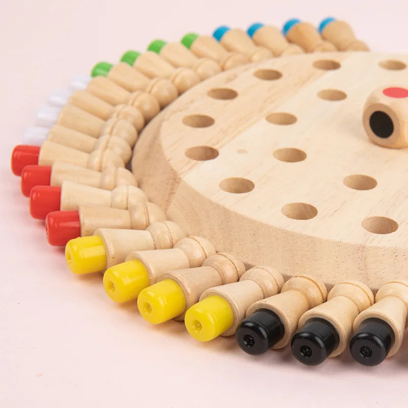 Wooden Memory Match Stick Chess Color Game Board Puzzles Montessori Educational Toy Cognitive Ability Learning Toys For Children RELUX.STORE