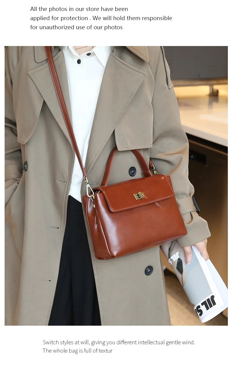Women Cowhide Genuine Leather Tote Bag Lady Designer Luxury Soft Leather Handbag Fashion Crossbody Bags Female Shoulder Handbag RELUX.STORE