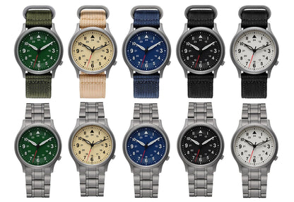 BERNY Titanium Watches for Men Classic Mens Field Pilot Watch Easy Read Outdoor Quartz Wristwatch Super Luminous Sapphire 5ATM