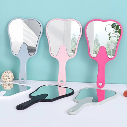 1PC Tooth Shaped Handheld Mirror Cute Makeup Mirror Durable High Definition Dental Mirrors Gifts RELUX.STORE