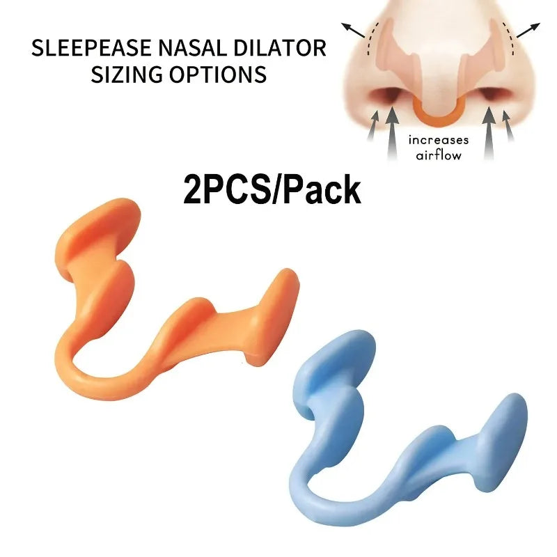 2pcs Mini Stop Snoring Device Silicone Elastic Nose Clip Anti-Snoring Supplies To Prevent Snoring Good Sleep RELUX.STORE