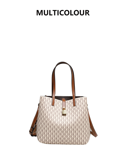 CH Premium Versatile Leather Crossbody Bag Ladies Large Capacity Daily Commuter Tote Bag Letter Print Design Ladies Fashion