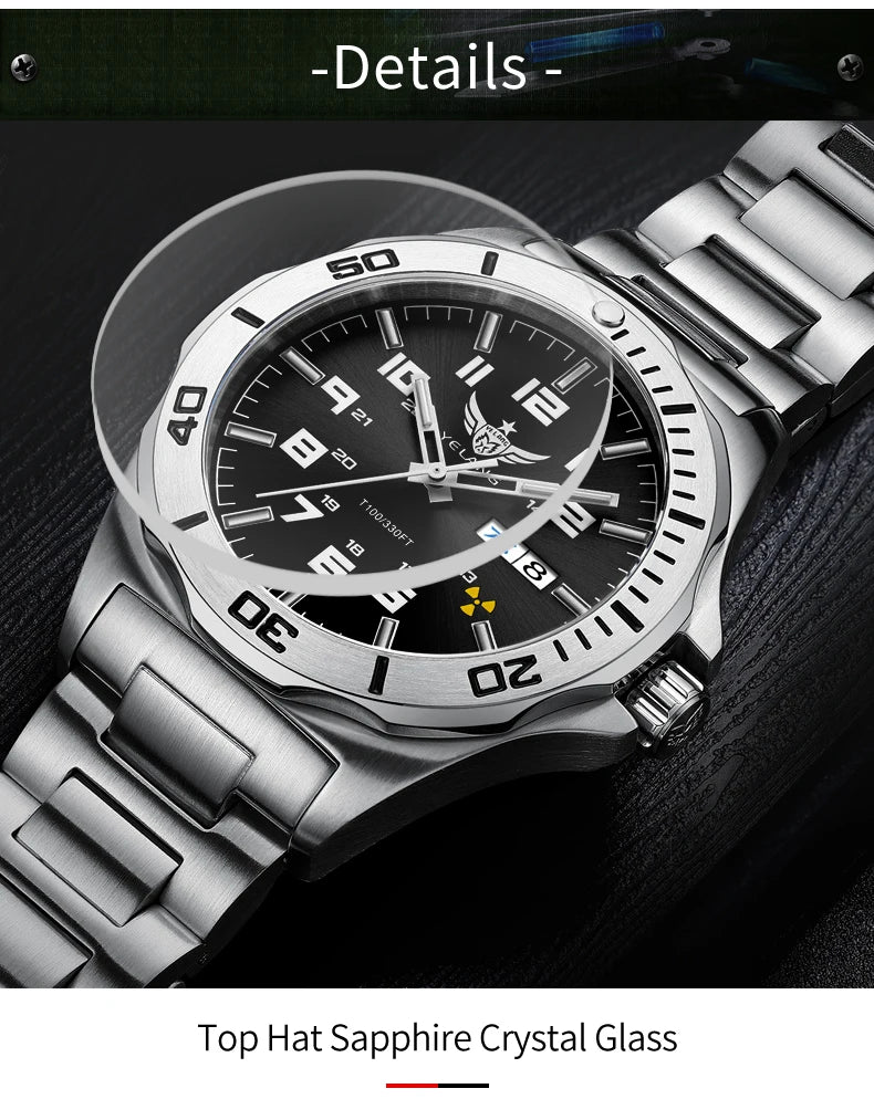 Yelang V1019 Brand 44MM Men Watch NH36 100M PROFESSIONAL WATERPROOF Deep Diving Mechanical Automatic Watch Sapphire Lens Reloj