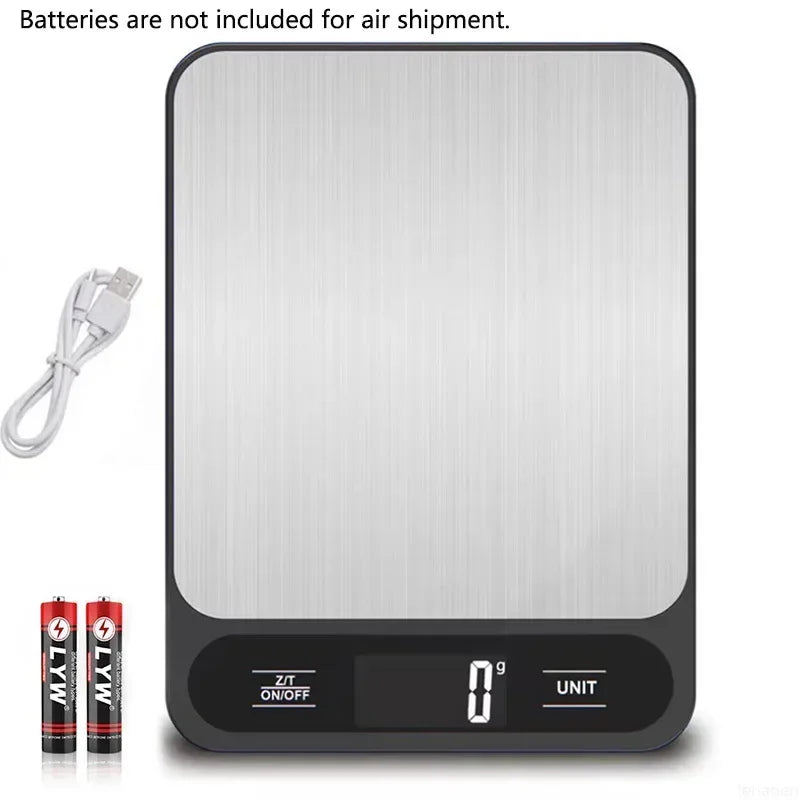 Digital Kitchen Scale – 10Kg/1g Precision USB Food & Coffee Scale | Smart Waterproof Electronic Scale for Baking, Cooking & Meal Prep