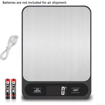 Digital Kitchen Scale – 10Kg/1g Precision USB Food & Coffee Scale | Smart Waterproof Electronic Scale for Baking, Cooking & Meal Prep