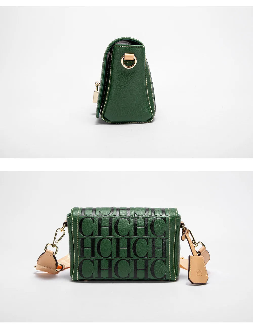 Fashion Design Model Metal Accessories Buckle Women's Shoulder Bag Luxury Brand 2025 Fashion Solid Colour Printed Head Bag RELUX.STORE
