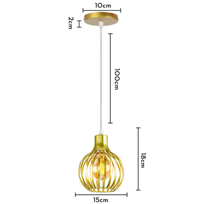 Retro Industrial Pendant Lamp Shade Geometric Modern Iron Lampshade Restaurant Hanging Light Creative Corridor Lighting Fixture