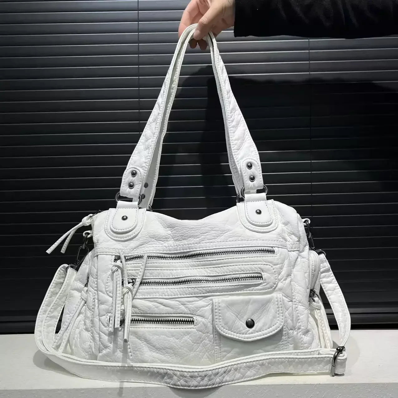 Ladies' fashion Y2K spicy girl retro vintage vintage vintage tote bag, large capacity vintage multi pocket shoulder bag