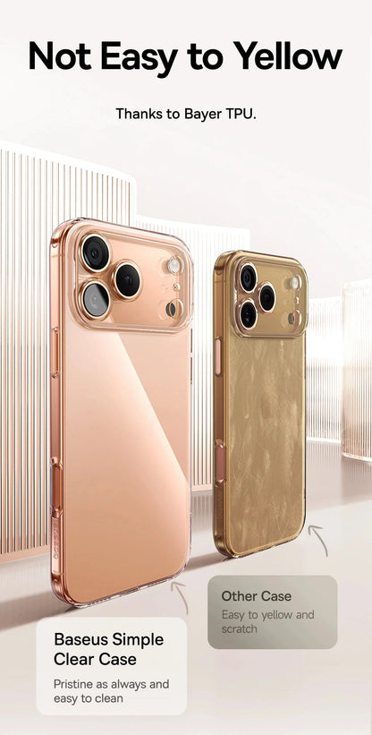 Baseus Clear Case For iPhone 17 Pro Max Soft TPU Case For iPhone 17 Air Anti-drop Ultra Thin Cover For iPhone 16 15 Pro Max Case RELUX.STORE