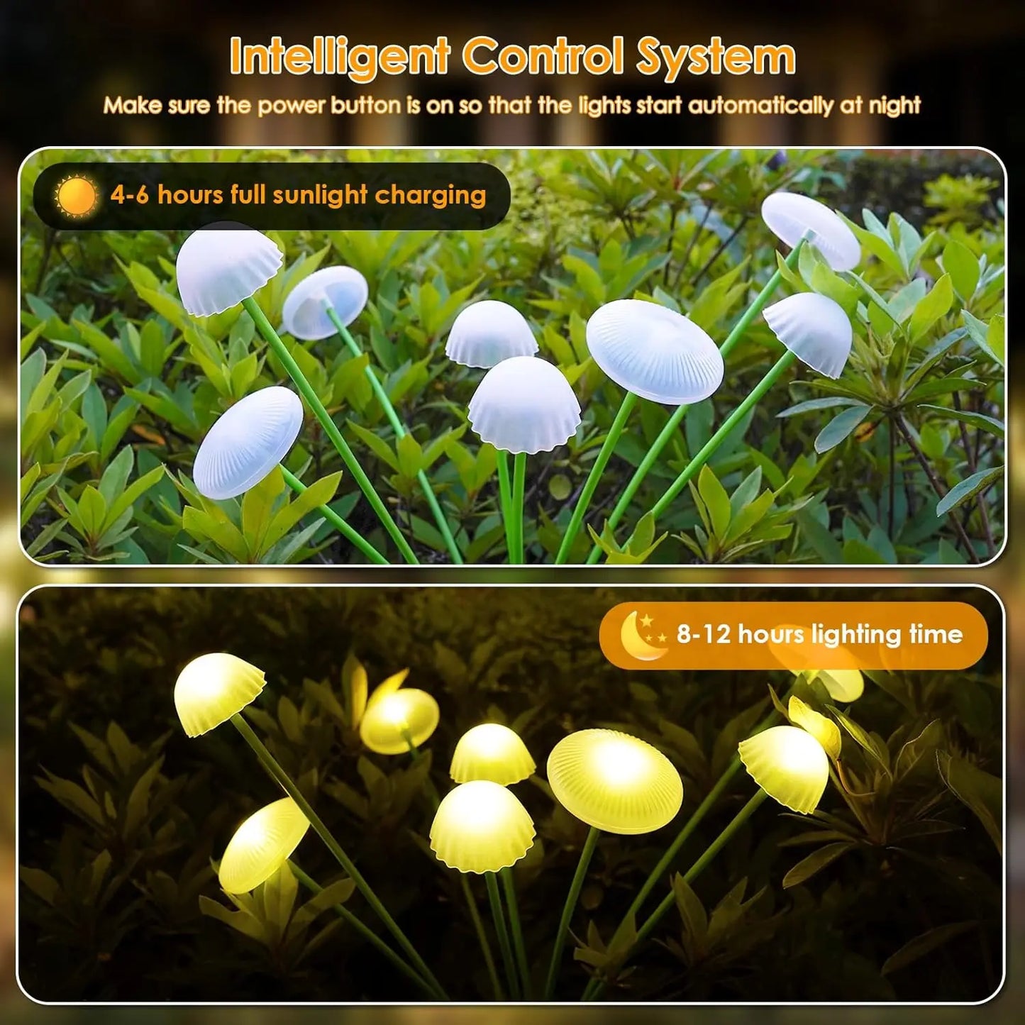 LED solar jellyfish mushroom lamp, used for outdoor courtyard landscape decoration lighting, suitable for lawns, garden terraces