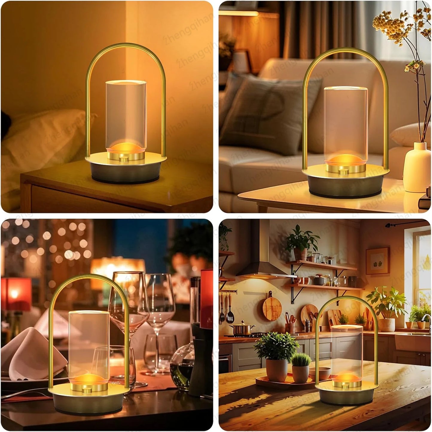 Table Lamp LED Touch Sensor Desktop Night Light Rechargeable Wireless Reading Lamp for Restaurant Hotel Bar Bedroom Decor Light