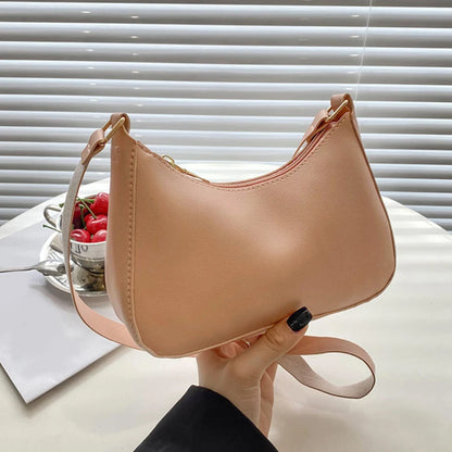 Retro Solid Color PU Leather Shoulder Underarm Bag Women's Fashion Handbags Hobos Purses and Handbag Ladies Crossbody Bags