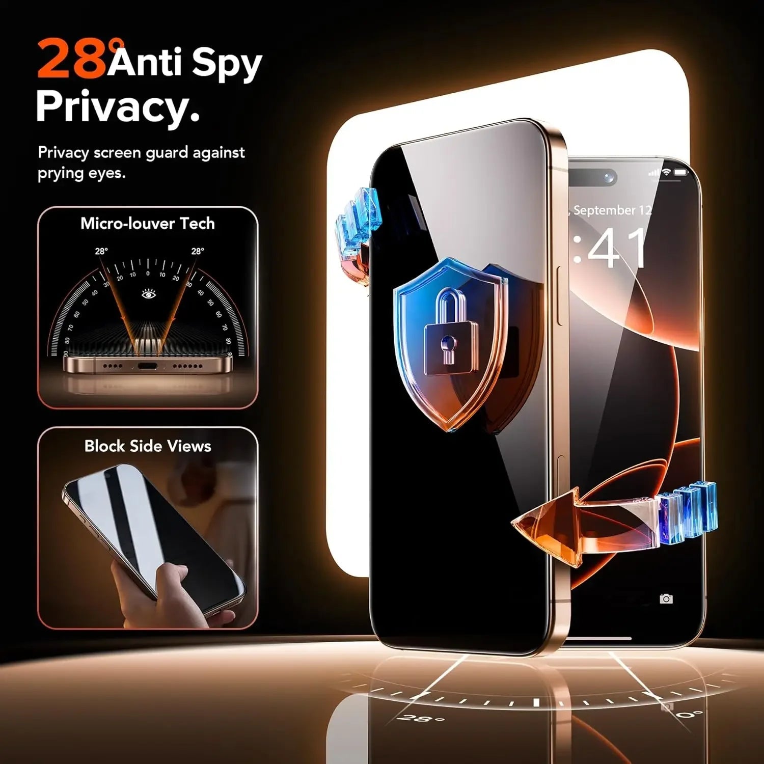 for IPhone 17 17 Pro 17Air 17ProMax Easy Instlltion 9H Hardness Anti-Spy Tempered Glass Dustproof Privacy Screen Protector 2025 RELUX.STORE