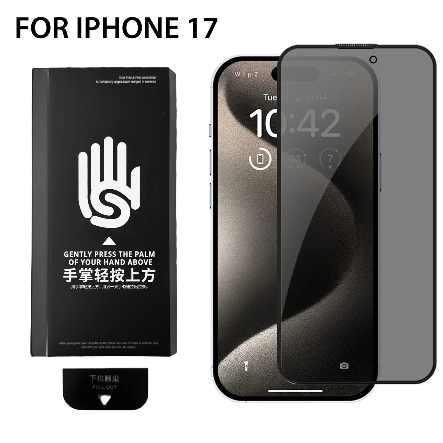 for IPhone 17 17 Pro 17Air 17ProMax Easy Instlltion 9H Hardness Anti-Spy Tempered Glass Dustproof Privacy Screen Protector 2025 RELUX.STORE