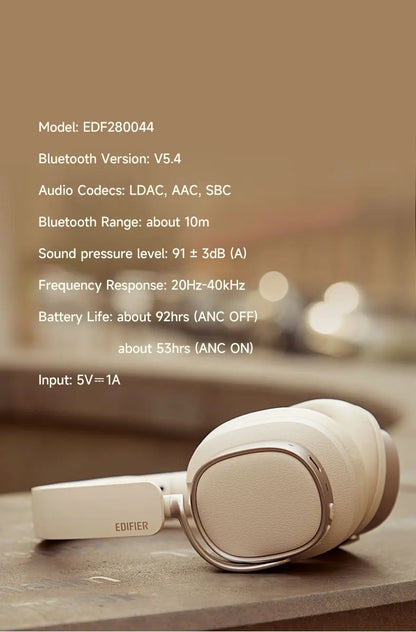 Edifier ES850NB Wireless Headphone Noise Cancelling Bluetooth Earphones Hi-Res Wireless Over-Ear Headphones with Carry Bag