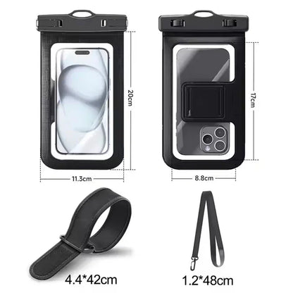 2 in 1 Waterproof Armband Bag Phone Case for IPhone 16 15 14 13 12 11 Pro Max IPhone16 ProMax Swim Dry Pouch Cover with Lanyard