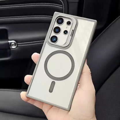 For Magsafe Hidden Holder Clear Case For Samsung Galaxy S25 S24 Ultra S22 Plus S23 FE Shockproof Magnetic Wirelesss Charge Cover RELUX.STORE