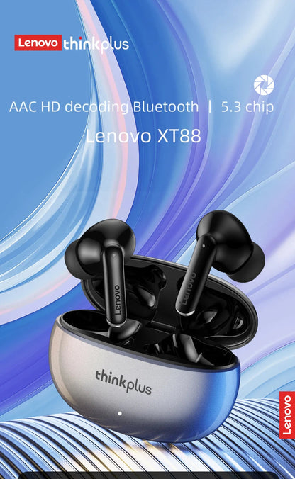 Lenovo Thinkplus XT88 in Ear Bluetooth Earphones with Dual Microphones, Stereo Noise Reduction, Bass HIFI Touch Earphones RELUX.STORE