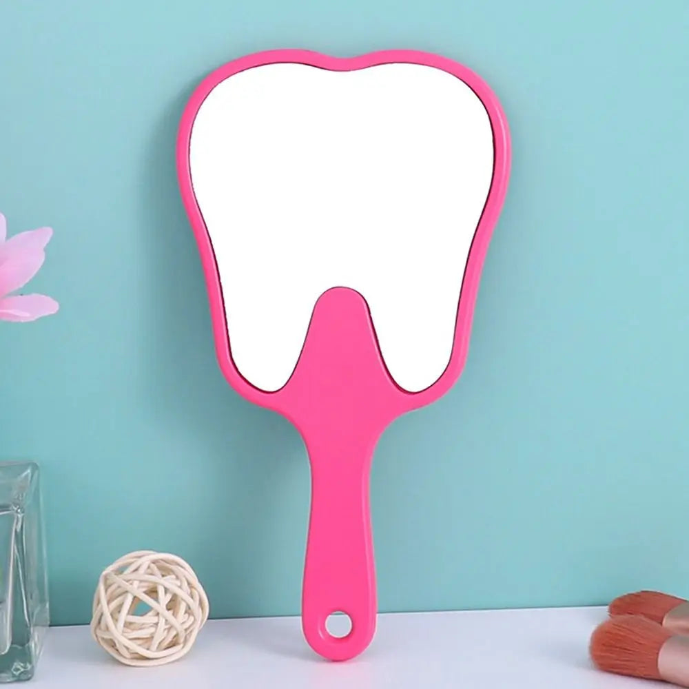 1PC Tooth Shaped Handheld Mirror Cute Makeup Mirror Durable High Definition Dental Mirrors Gifts RELUX.STORE