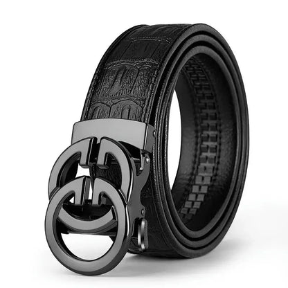 High Quality Genuine Leather Belt For Men's Luxury Automatic Metal Alloy Buckle Men's Waist Belt RELUX.STORE