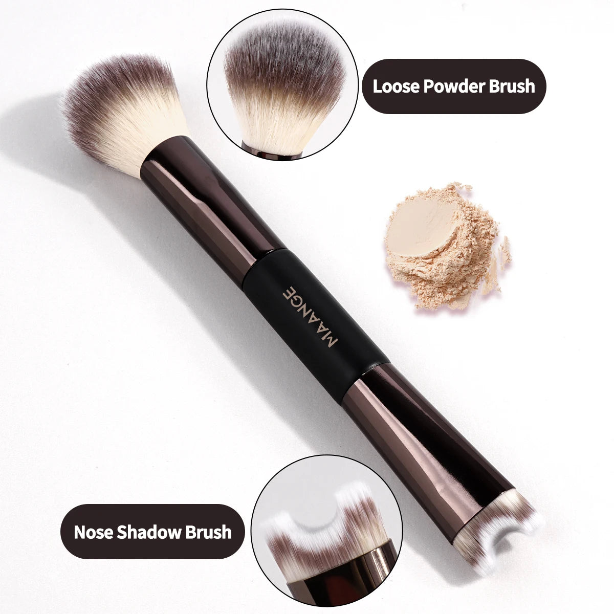 MAANGE Nose Contour U-Shaped Makeup Brush for Sculpting And Defining Double Head Foundation Highlighter Brush Nose Shadow Brush RELUX.STORE