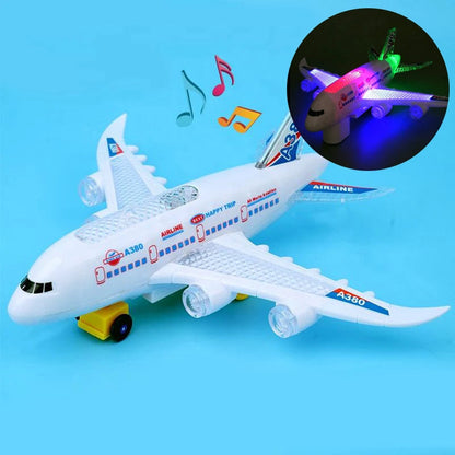 Electronic Aeroplane Toy with Music & Light Airplane Toy Electric Detachable Plane Toys Autopilot Automatic Obstacle Avoidance - RELUX.STORE