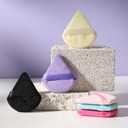 10/20Pcs Triangle Velvet Powder Puff Pizza Flours Mini Face Makeup Sponge Cosmetics Washable Lightweight Makeup Tool RELUX.STORE