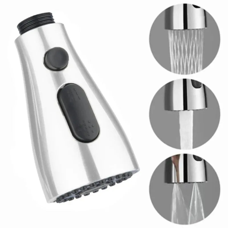 Kitchen Pull Out Faucet Sprayer Nozzle 3 Modes ABS Water Saving Bathroom Basin Sink Shower Spray Head For 1/2" Connection
