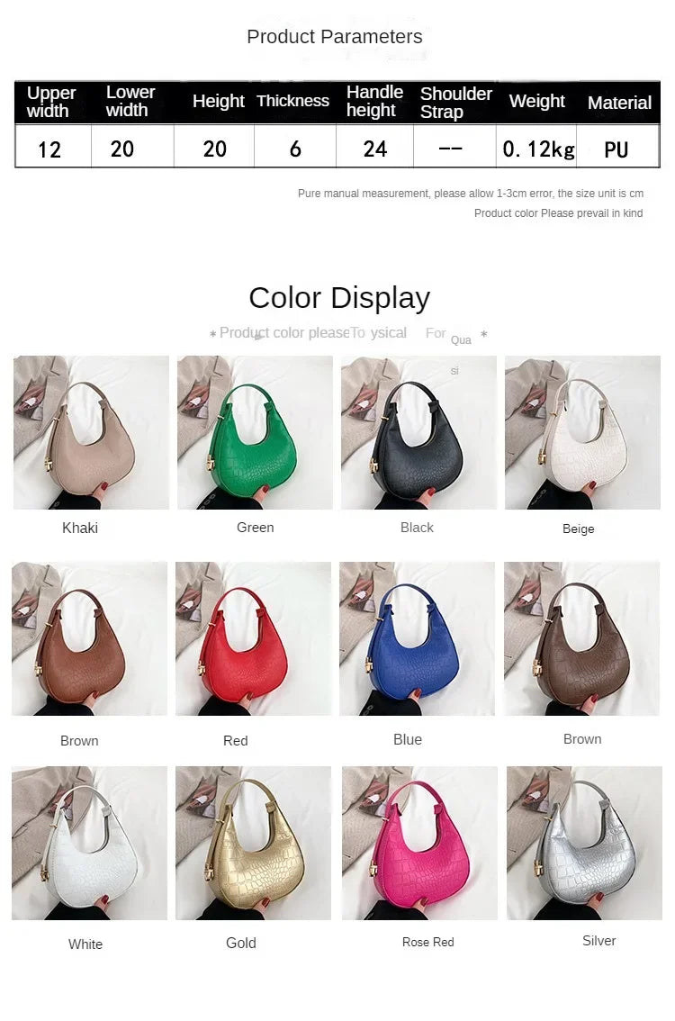 Fashion Luxury Design PU Leather Shoulder Bag Women Small Clutch Handbag Purse Female Underarm Bag Travel Totes shoulder bag RELUX.STORE