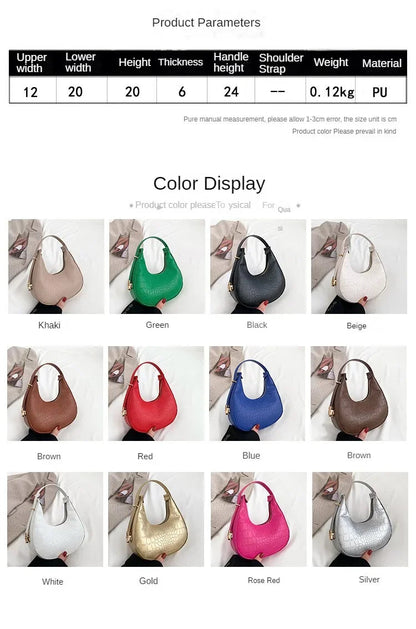 Fashion Luxury Design PU Leather Shoulder Bag Women Small Clutch Handbag Purse Female Underarm Bag Travel Totes shoulder bag RELUX.STORE