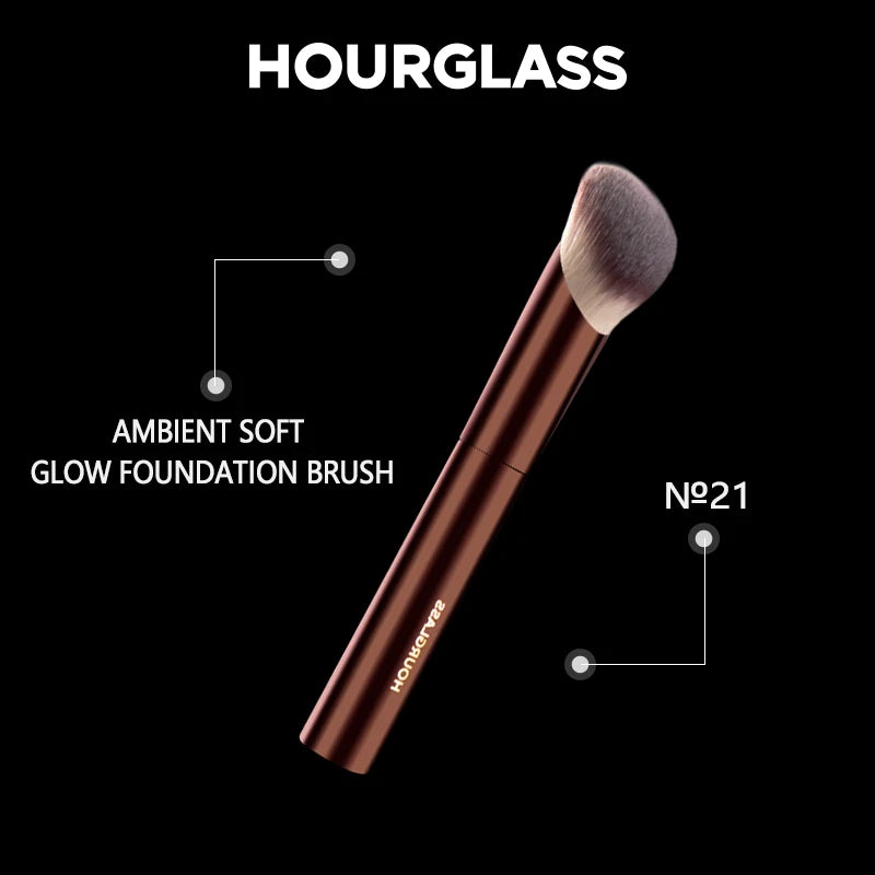 Hourglass Makeup Brush- No.21 Ambient Soft Glow Foundation Brush Soft Fiber Hair Fashion Design Single Face Brush RELUX.STORE