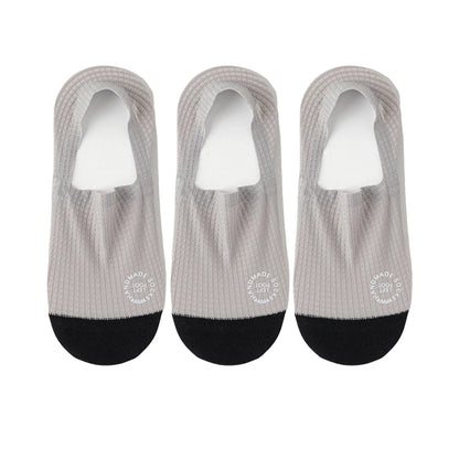 3Pairs Men's Invisible Socks Thin Breathable Comfortable High Quality Waffle Pattern Boat Sock Sweat-absorbing Casual Mesh Sox