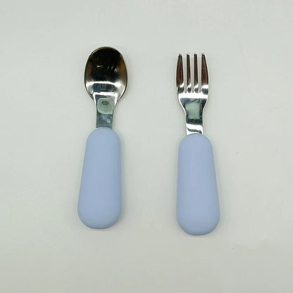 Baby Gadgets Tableware Set Children Utensil Stainless Steel Toddler Dinnerware Cutlery Cartoon Infant Food Feeding Spoon Fork