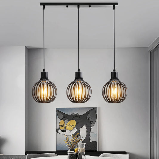 Vintage Pendant Light 1/3 heads Industrial Hanging Lamp Retro Loft Metal E27 Ceiling Chandelier for living room Indoor Lighting