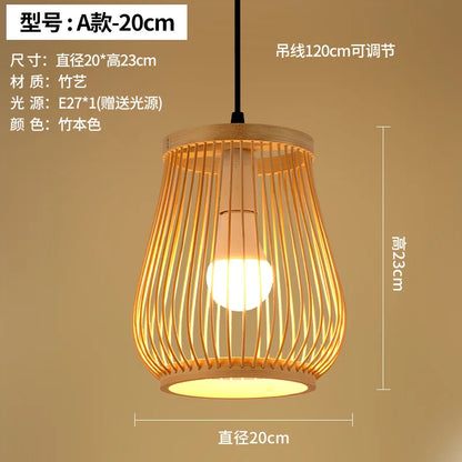 Neo-Chinese Style Handmade Bamboo Chandeliers-Modern Retro Lighting for  Restaurants Hot Pot Tea Rooms B&Bs