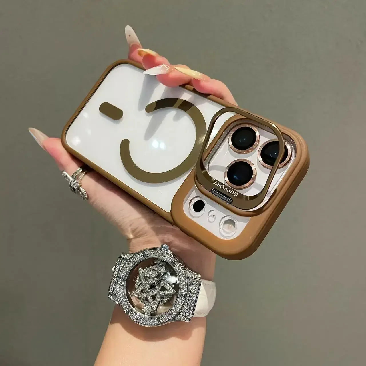 Original Luxury transparent magnetic Magsafe case For iPhone17/Promax/17Air/Pro lens holder Protect clear shockproof cover RELUX.STORE