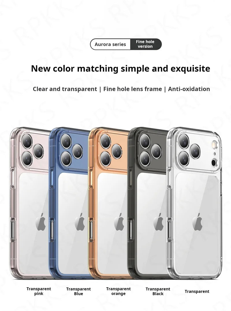 Luxury Hybrid Transparent Shockproof Phone Case For iPhone 17 Pro Max 17 Air 17Pro Max Clear Hard Acrylic Protective Back Cover RELUX.STORE
