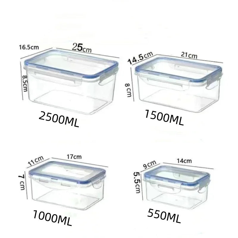 Sealed rectangular refrigerator storage box with lid Plastic crisper microwave-heated lunch box with lid