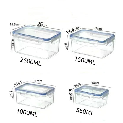Sealed rectangular refrigerator storage box with lid Plastic crisper microwave-heated lunch box with lid