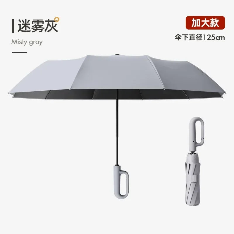 Strong Windproof Automatic Umbrella Sunshade UV Protection Folding Men's Umbrella Buckle Rain Large Parasol for Women
