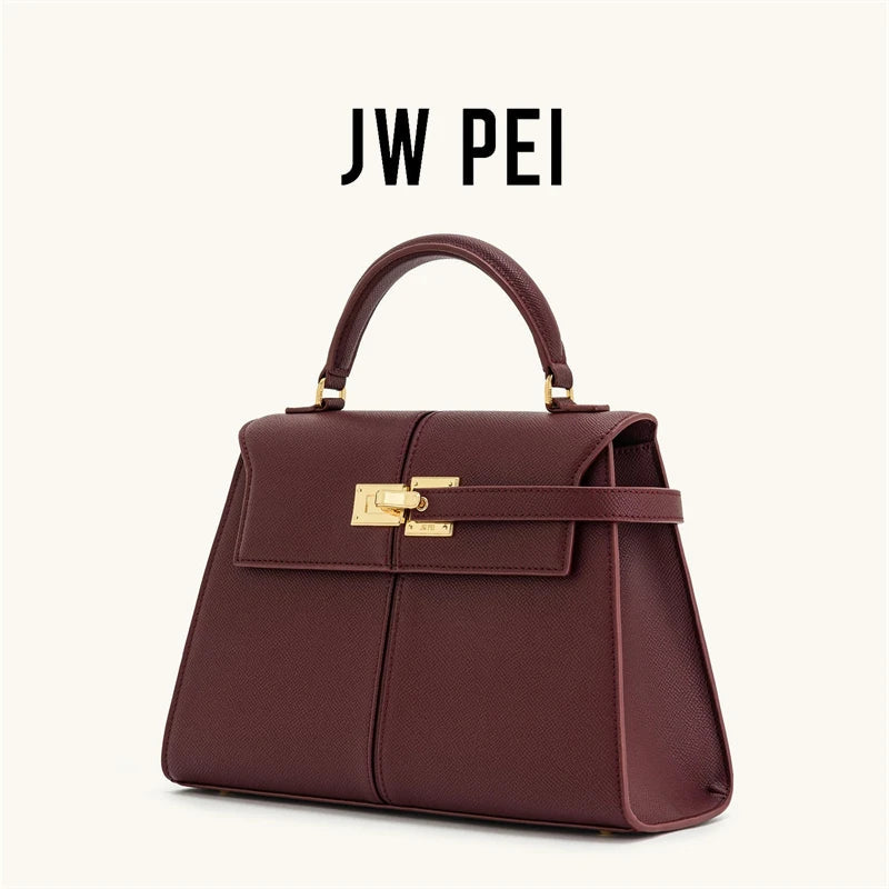 JW PEI Women's Handbag Elise Designer Fashion 2025 New Burgundy Handbag Large Square Crossbody Bag High-end Women's Bag RELUX.STORE