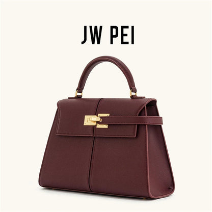 JW PEI Women's Handbag Elise Designer Fashion 2025 New Burgundy Handbag Large Square Crossbody Bag High-end Women's Bag RELUX.STORE